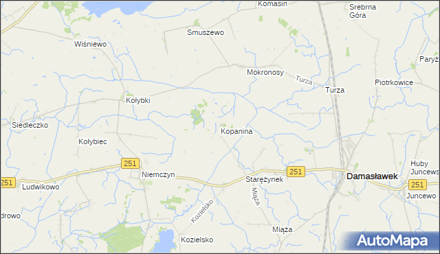 mapa Kopanina gmina Damasławek, Kopanina gmina Damasławek na mapie Targeo