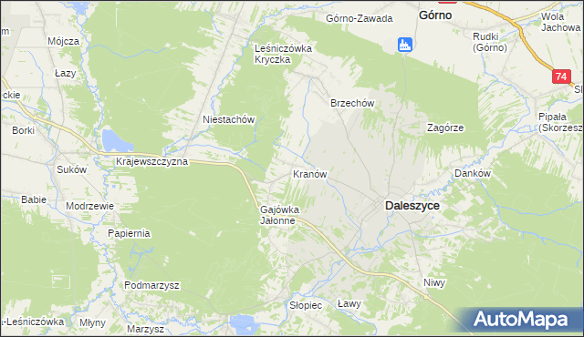 mapa Kranów, Kranów na mapie Targeo