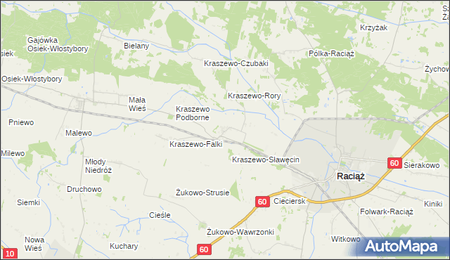 mapa Kraszewo-Gaczułty, Kraszewo-Gaczułty na mapie Targeo