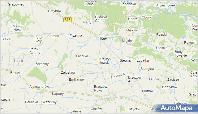 mapa Krzyżyk Iłowski, Krzyżyk Iłowski na mapie Targeo