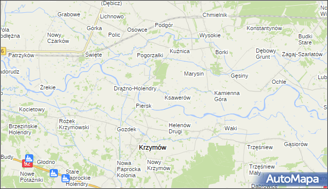 mapa Ksawerów gmina Kramsk, Ksawerów gmina Kramsk na mapie Targeo