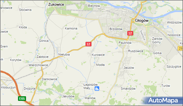 mapa Kurowice gmina Jerzmanowa, Kurowice gmina Jerzmanowa na mapie Targeo