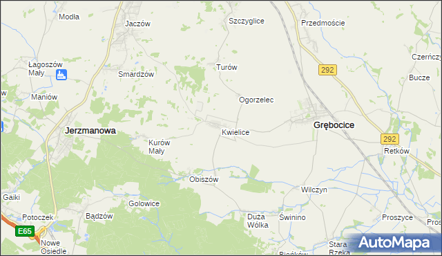 mapa Kwielice, Kwielice na mapie Targeo