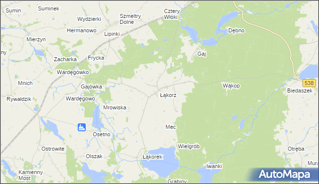 mapa Łąkorz, Łąkorz na mapie Targeo