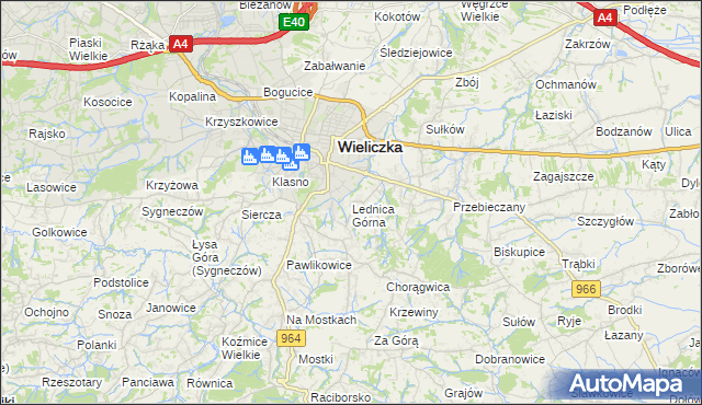 mapa Lednica Górna, Lednica Górna na mapie Targeo