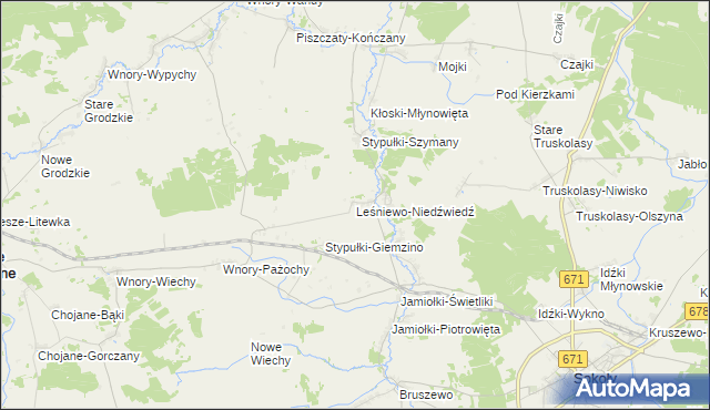 mapa Leśniewo-Niedźwiedź, Leśniewo-Niedźwiedź na mapie Targeo