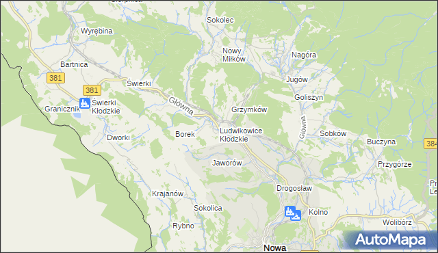 mapa Ludwikowice Kłodzkie, Ludwikowice Kłodzkie na mapie Targeo