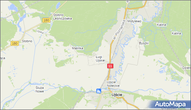 mapa Ługi Ujskie, Ługi Ujskie na mapie Targeo