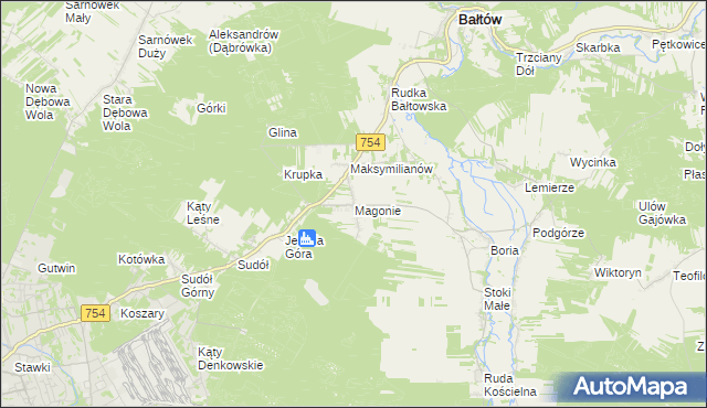 mapa Magonie, Magonie na mapie Targeo