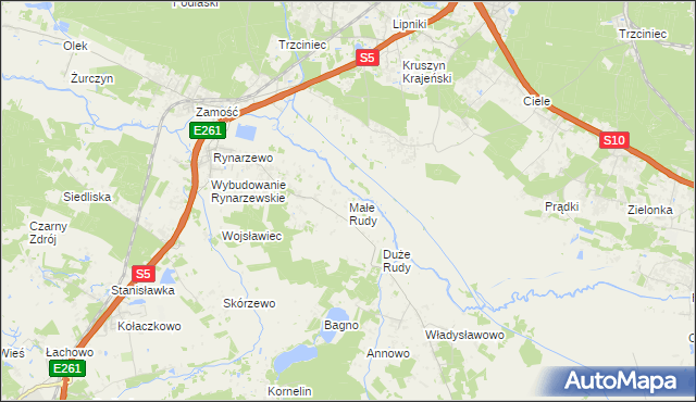 mapa Małe Rudy, Małe Rudy na mapie Targeo