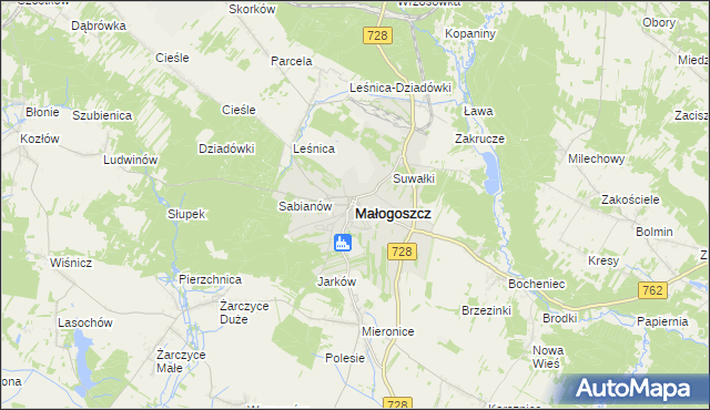 mapa Małogoszcz, Małogoszcz na mapie Targeo