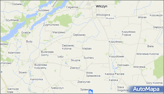 mapa Maślaki, Maślaki na mapie Targeo
