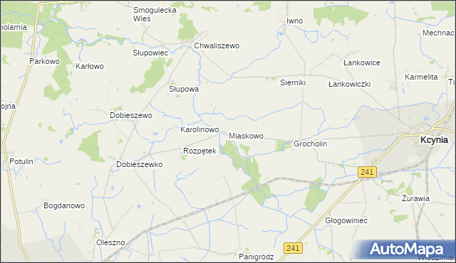 mapa Miaskowo, Miaskowo na mapie Targeo