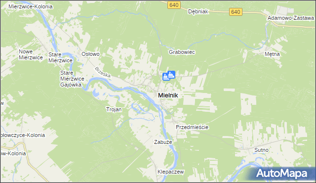 mapa Mielnik powiat siemiatycki, Mielnik powiat siemiatycki na mapie Targeo