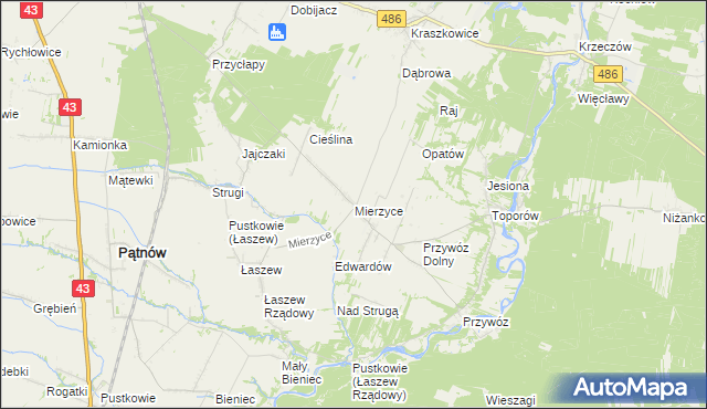 mapa Mierzyce, Mierzyce na mapie Targeo