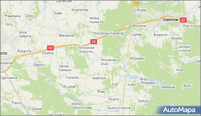 mapa Mroczków Duży, Mroczków Duży na mapie Targeo
