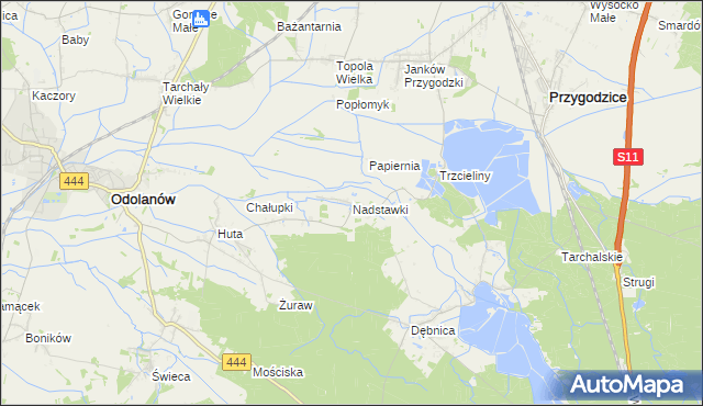 mapa Nadstawki, Nadstawki na mapie Targeo