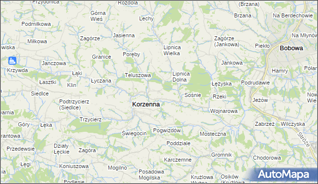 mapa Niecew, Niecew na mapie Targeo