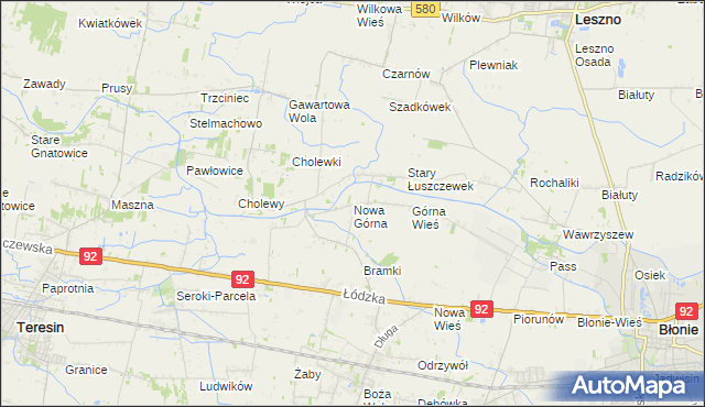 mapa Nowa Górna, Nowa Górna na mapie Targeo