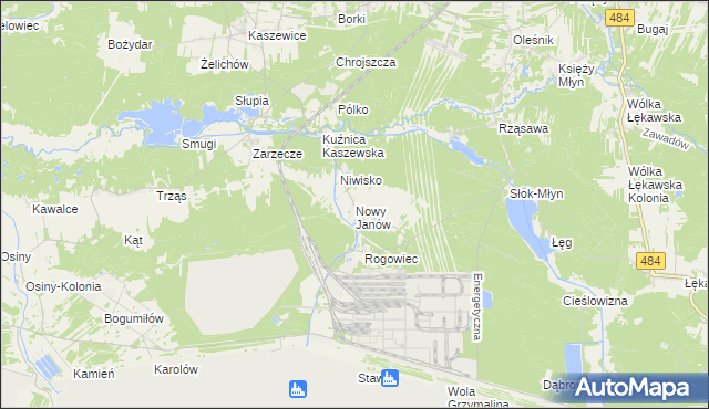 mapa Nowy Janów gmina Kluki, Nowy Janów gmina Kluki na mapie Targeo