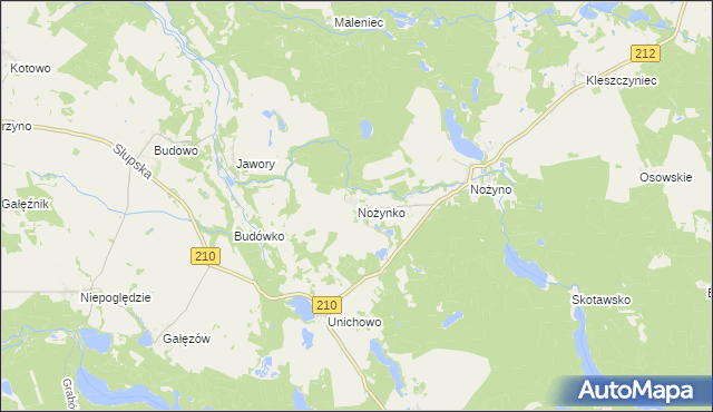 mapa Nożynko, Nożynko na mapie Targeo