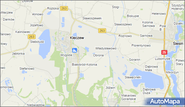 mapa Obrona, Obrona na mapie Targeo