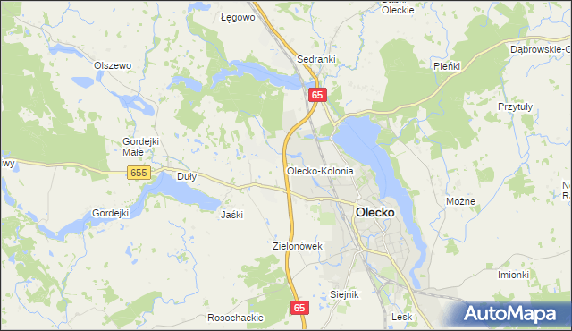 mapa Olecko-Kolonia, Olecko-Kolonia na mapie Targeo