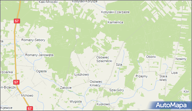 mapa Osówiec Szlachecki, Osówiec Szlachecki na mapie Targeo