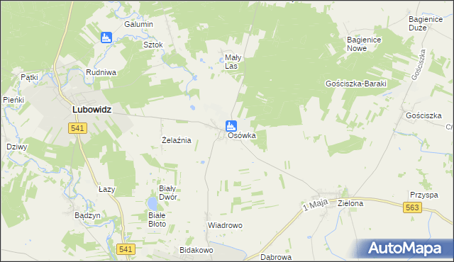 mapa Osówka gmina Lubowidz, Osówka gmina Lubowidz na mapie Targeo