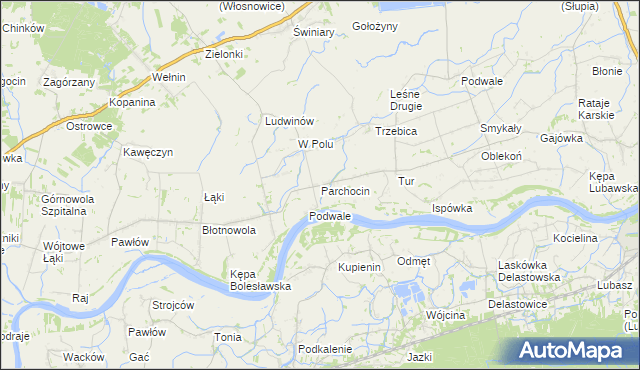 mapa Parchocin, Parchocin na mapie Targeo