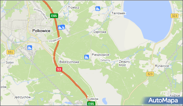 mapa Pieszkowice, Pieszkowice na mapie Targeo