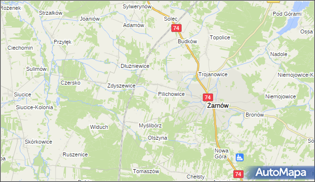 mapa Pilichowice, Pilichowice na mapie Targeo