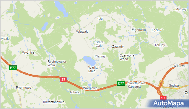 mapa Platyny, Platyny na mapie Targeo