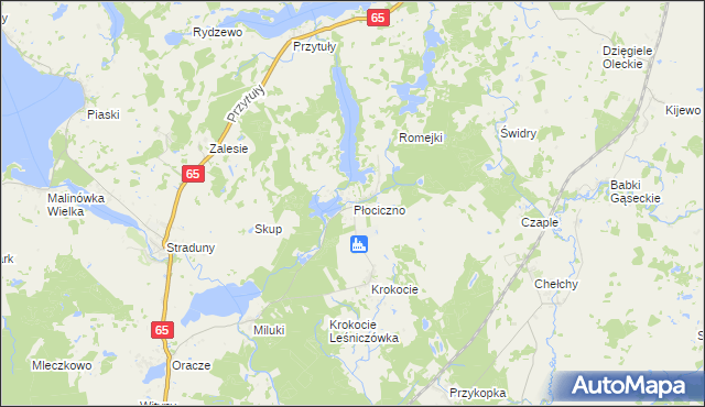 mapa Płociczno gmina Ełk, Płociczno gmina Ełk na mapie Targeo