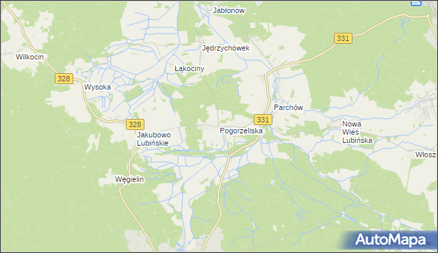 mapa Pogorzeliska, Pogorzeliska na mapie Targeo