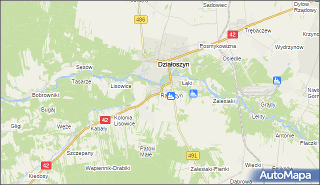 mapa Raciszyn, Raciszyn na mapie Targeo