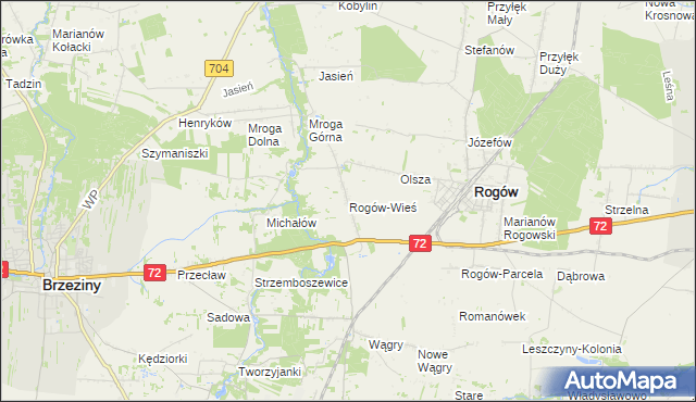 mapa Rogów-Wieś, Rogów-Wieś na mapie Targeo