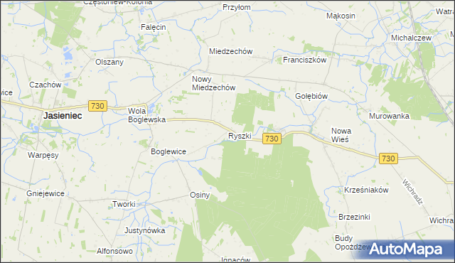 mapa Ryszki, Ryszki na mapie Targeo