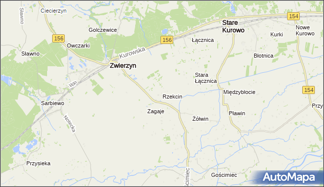 mapa Rzekcin, Rzekcin na mapie Targeo