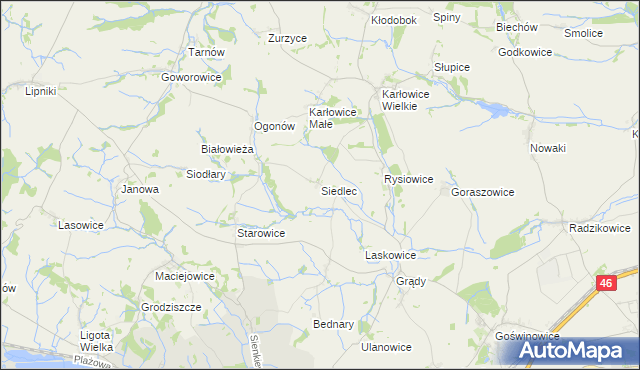 mapa Siedlec gmina Otmuchów, Siedlec gmina Otmuchów na mapie Targeo