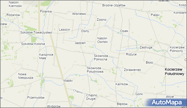 mapa Skowroda Północna, Skowroda Północna na mapie Targeo