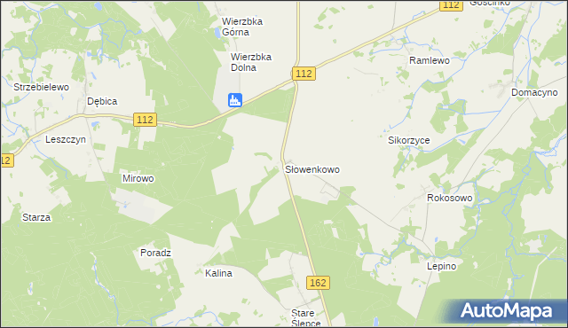 mapa Słowenkowo, Słowenkowo na mapie Targeo