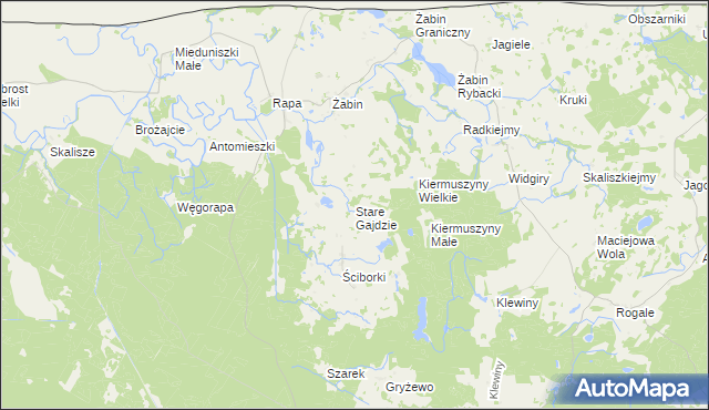 mapa Stare Gajdzie, Stare Gajdzie na mapie Targeo