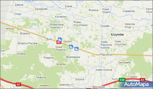 mapa Stare Paprockie Holendry, Stare Paprockie Holendry na mapie Targeo