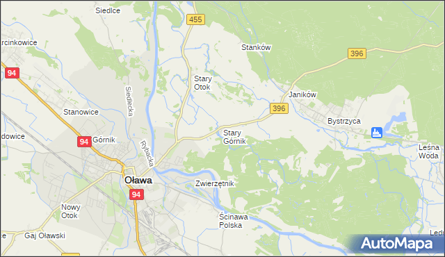 mapa Stary Górnik, Stary Górnik na mapie Targeo