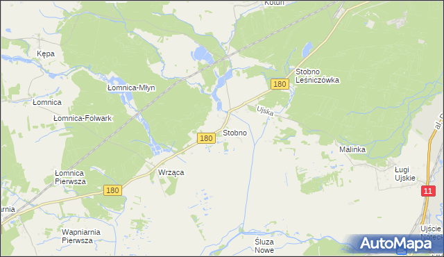 mapa Stobno gmina Trzcianka, Stobno gmina Trzcianka na mapie Targeo