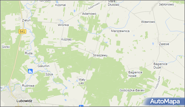 mapa Straszewy, Straszewy na mapie Targeo