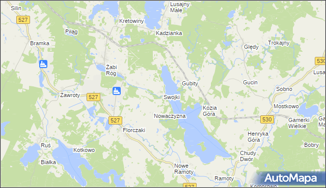 mapa Swojki, Swojki na mapie Targeo