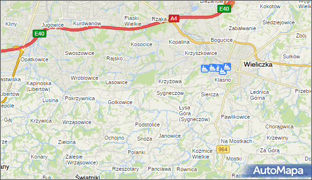 mapa Sygneczów, Sygneczów na mapie Targeo