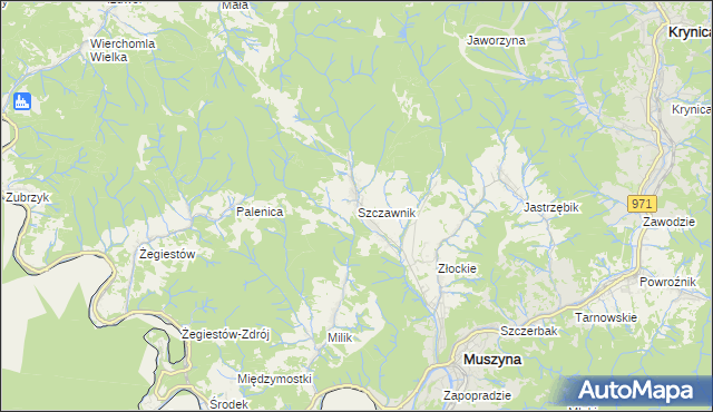 mapa Szczawnik, Szczawnik na mapie Targeo